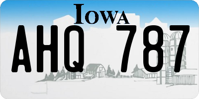 IA license plate AHQ787