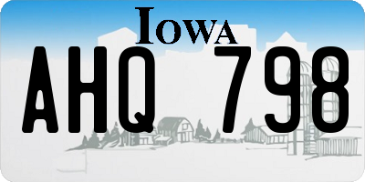 IA license plate AHQ798