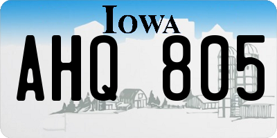 IA license plate AHQ805