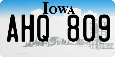 IA license plate AHQ809