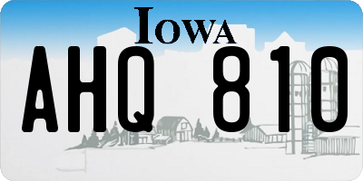 IA license plate AHQ810
