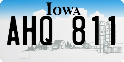 IA license plate AHQ811