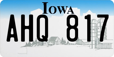 IA license plate AHQ817