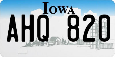 IA license plate AHQ820