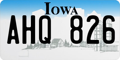 IA license plate AHQ826