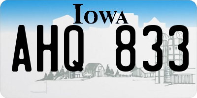 IA license plate AHQ833