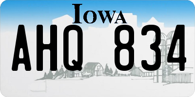 IA license plate AHQ834