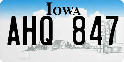 IA license plate AHQ847