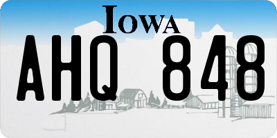 IA license plate AHQ848
