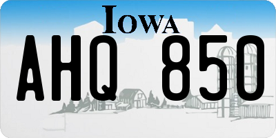 IA license plate AHQ850