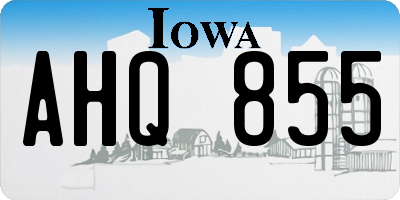 IA license plate AHQ855