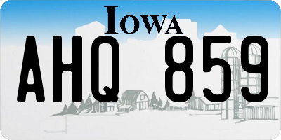IA license plate AHQ859