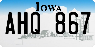 IA license plate AHQ867