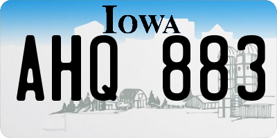 IA license plate AHQ883