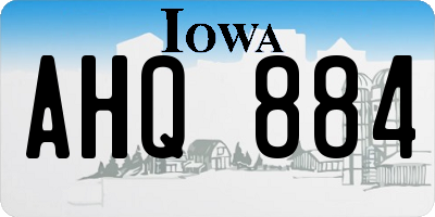 IA license plate AHQ884