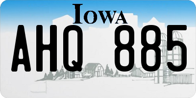 IA license plate AHQ885