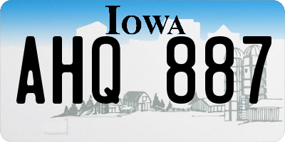 IA license plate AHQ887