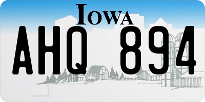 IA license plate AHQ894
