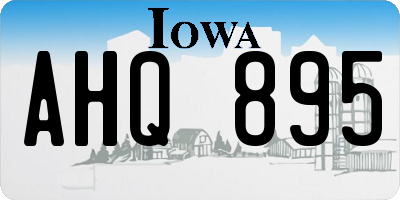 IA license plate AHQ895