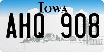 IA license plate AHQ908