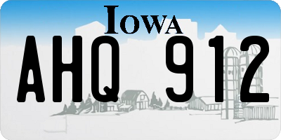 IA license plate AHQ912