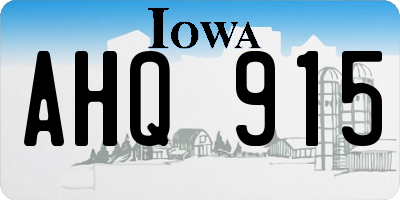 IA license plate AHQ915