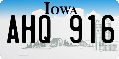IA license plate AHQ916