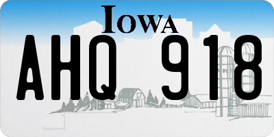 IA license plate AHQ918