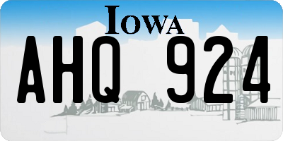 IA license plate AHQ924