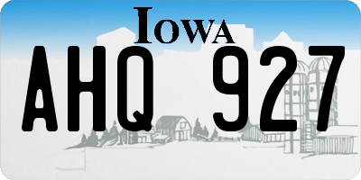 IA license plate AHQ927