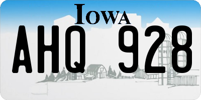 IA license plate AHQ928