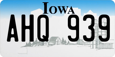 IA license plate AHQ939