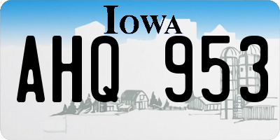 IA license plate AHQ953