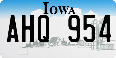 IA license plate AHQ954