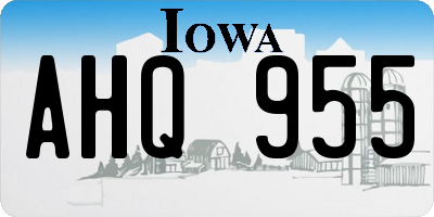 IA license plate AHQ955