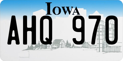 IA license plate AHQ970
