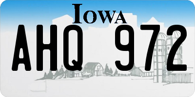 IA license plate AHQ972