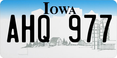IA license plate AHQ977
