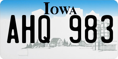 IA license plate AHQ983