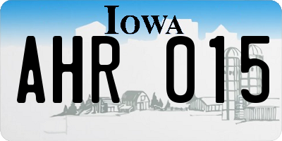 IA license plate AHR015