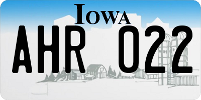 IA license plate AHR022