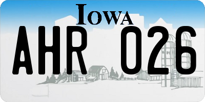 IA license plate AHR026