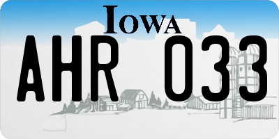IA license plate AHR033