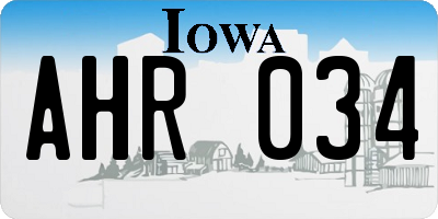 IA license plate AHR034