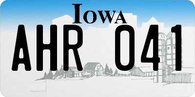 IA license plate AHR041