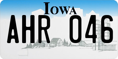 IA license plate AHR046