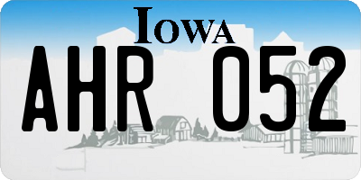 IA license plate AHR052