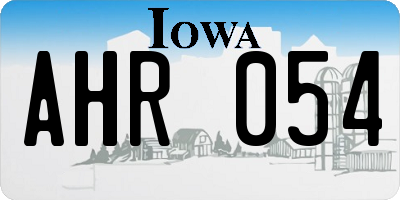 IA license plate AHR054