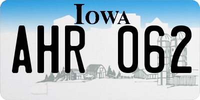 IA license plate AHR062