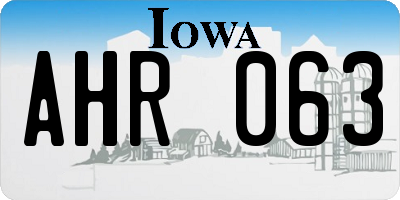 IA license plate AHR063